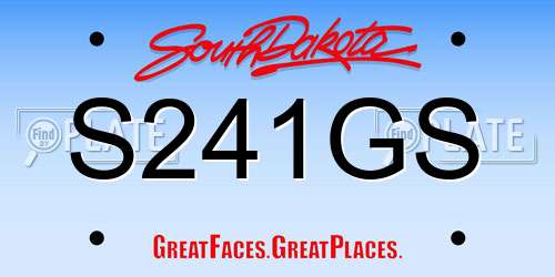 S241GS South Dakota License Plate