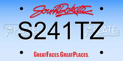 S241TZ South Dakota License Plate