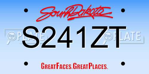 S241ZT South Dakota License Plate