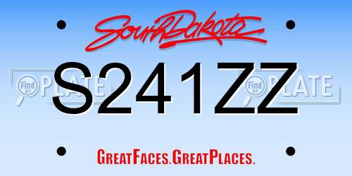 S241ZZ South Dakota License Plate