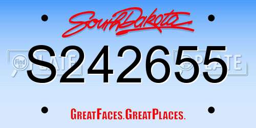 S242655 South Dakota License Plate