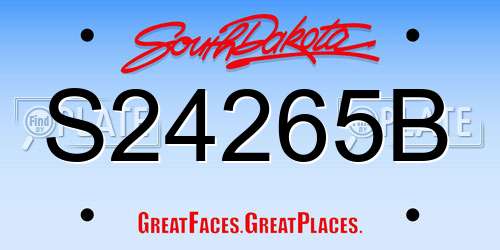 S24265B South Dakota License Plate