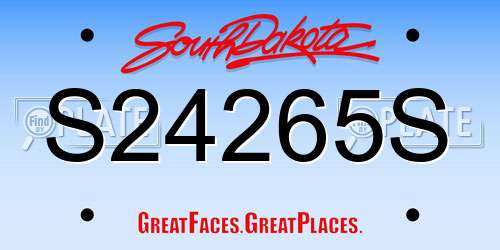 S24265S South Dakota License Plate
