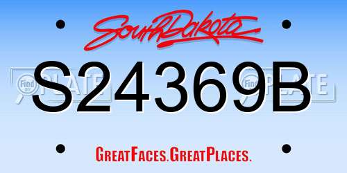 S24369B South Dakota License Plate