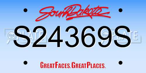 S24369S South Dakota License Plate