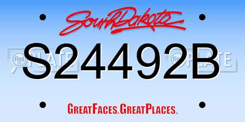 S24492B South Dakota License Plate