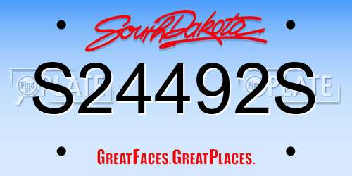 S24492S South Dakota License Plate