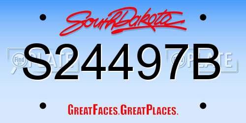 S24497B South Dakota License Plate