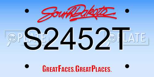 S2452T South Dakota License Plate