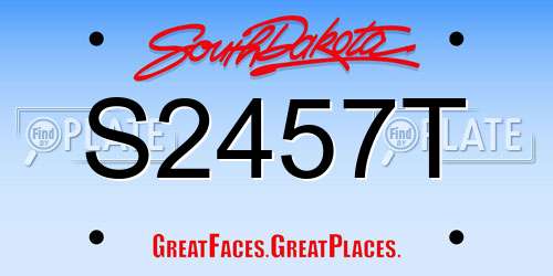 S2457T South Dakota License Plate