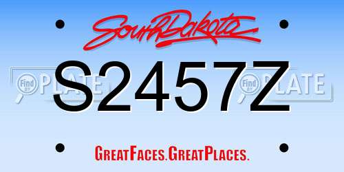 S2457Z South Dakota License Plate