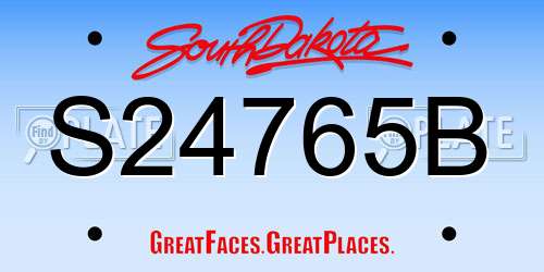 S24765B South Dakota License Plate