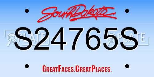 S24765S South Dakota License Plate