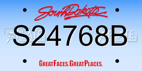 S24768B South Dakota License Plate