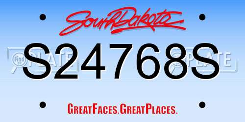 S24768S South Dakota License Plate