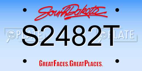 S2482T South Dakota License Plate
