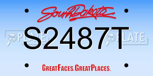 S2487T South Dakota License Plate