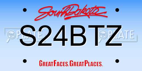 S24BTZ South Dakota License Plate