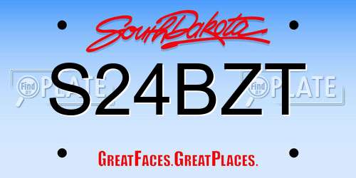 S24BZT South Dakota License Plate