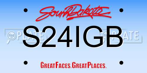S24IGB South Dakota License Plate