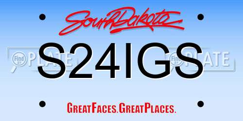 S24IGS South Dakota License Plate