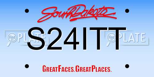 S24ITT South Dakota License Plate