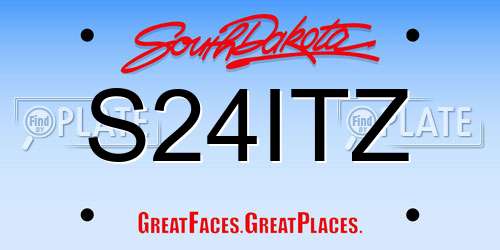 S24ITZ South Dakota License Plate