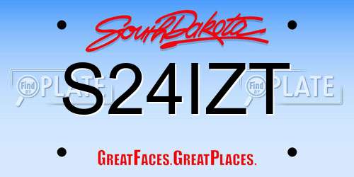S24IZT South Dakota License Plate