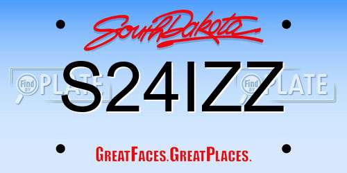 S24IZZ South Dakota License Plate