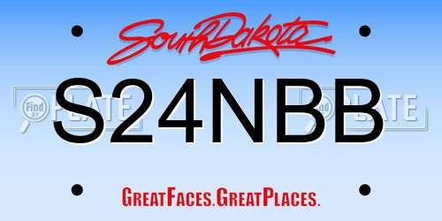 S24NBB South Dakota License Plate