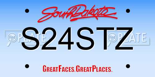 S24STZ South Dakota License Plate