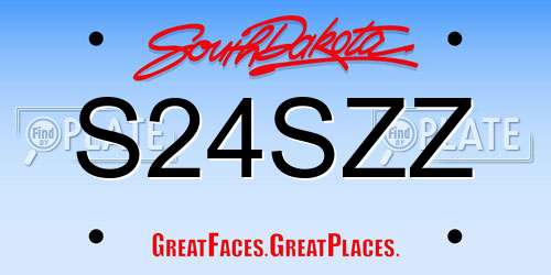 S24SZZ South Dakota License Plate