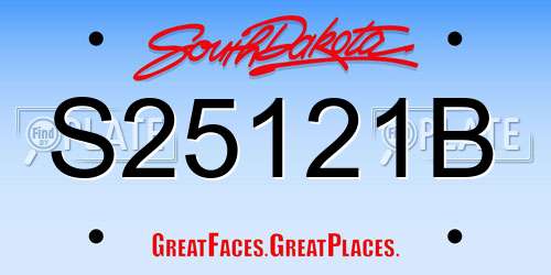 S25121B South Dakota License Plate