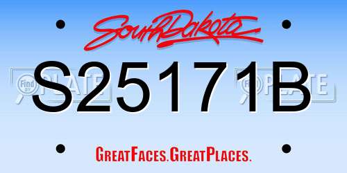 S25171B South Dakota License Plate