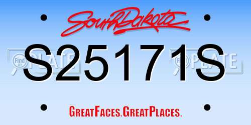 S25171S South Dakota License Plate