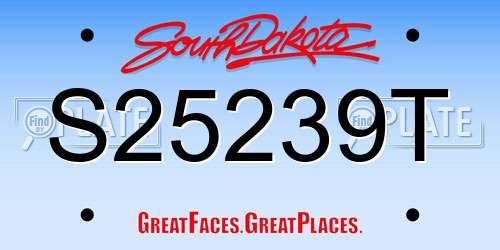 S25239T South Dakota License Plate