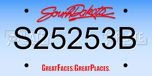S25253B South Dakota License Plate