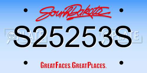 S25253S South Dakota License Plate