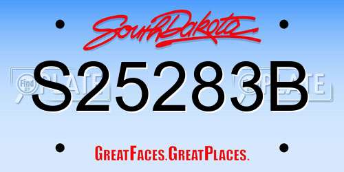 S25283B South Dakota License Plate