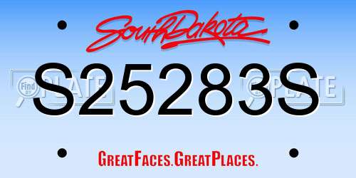 S25283S South Dakota License Plate