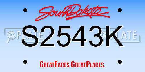 S2543K South Dakota License Plate