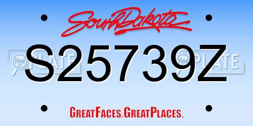 S25739Z South Dakota License Plate