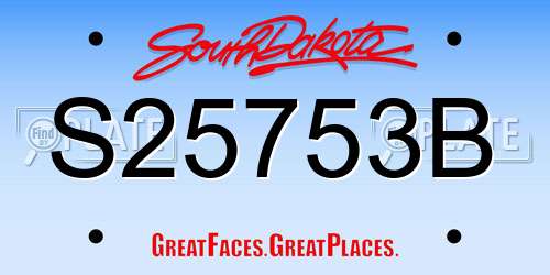 S25753B South Dakota License Plate