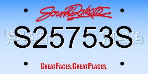 S25753S South Dakota License Plate