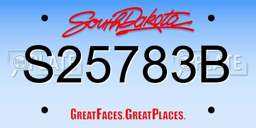 S25783B South Dakota License Plate
