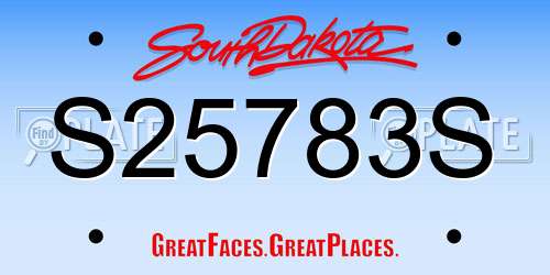 S25783S South Dakota License Plate