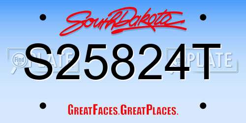 S25824T South Dakota License Plate