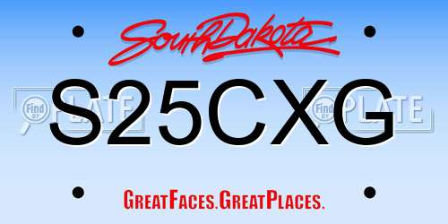 S25CXG South Dakota License Plate