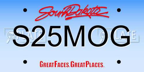S25MOG South Dakota License Plate