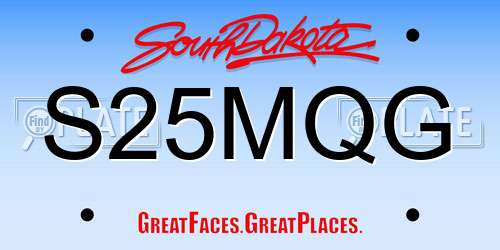 S25MQG South Dakota License Plate